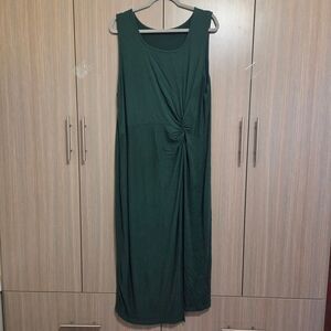 Midi Sleeveless Dress With Knot Waste